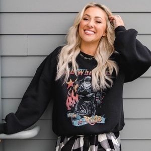 Mallory Ervin Rebel Santa Relaxed Sweatshirt in Black Size L